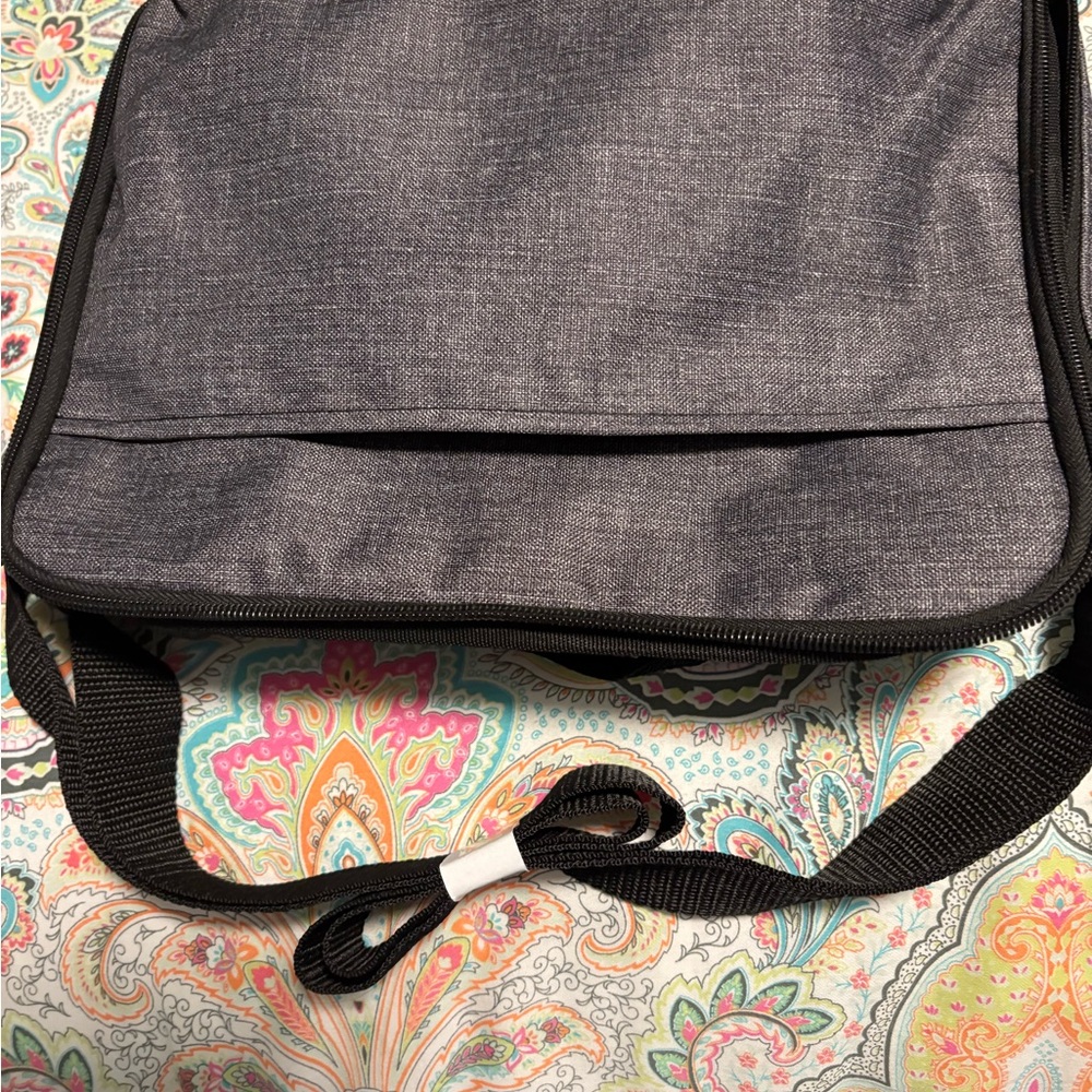 Thirty-One Gray and Black Toiletry Bag with Zippered Closure